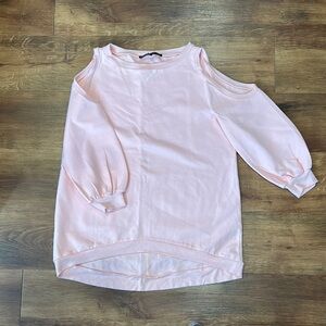 Women's Peach Cold Shoulder Top Sweatshirt NWOT White House Black Market